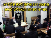 הרצאת הרב אליהו ליכט שליט"א בענייני כשרות המאכלים לפסח